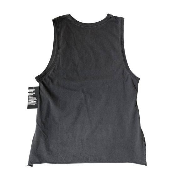 Hurley Tiger Tree Tank Top‎ Women M Gray Biker Cottagecore Raw Hem Beach NWT - Picture 2 of 9